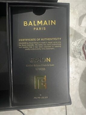 Balmain Black & Gold Certificate of Authenticity